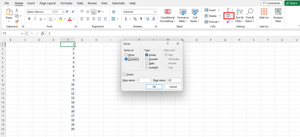 insert serial number